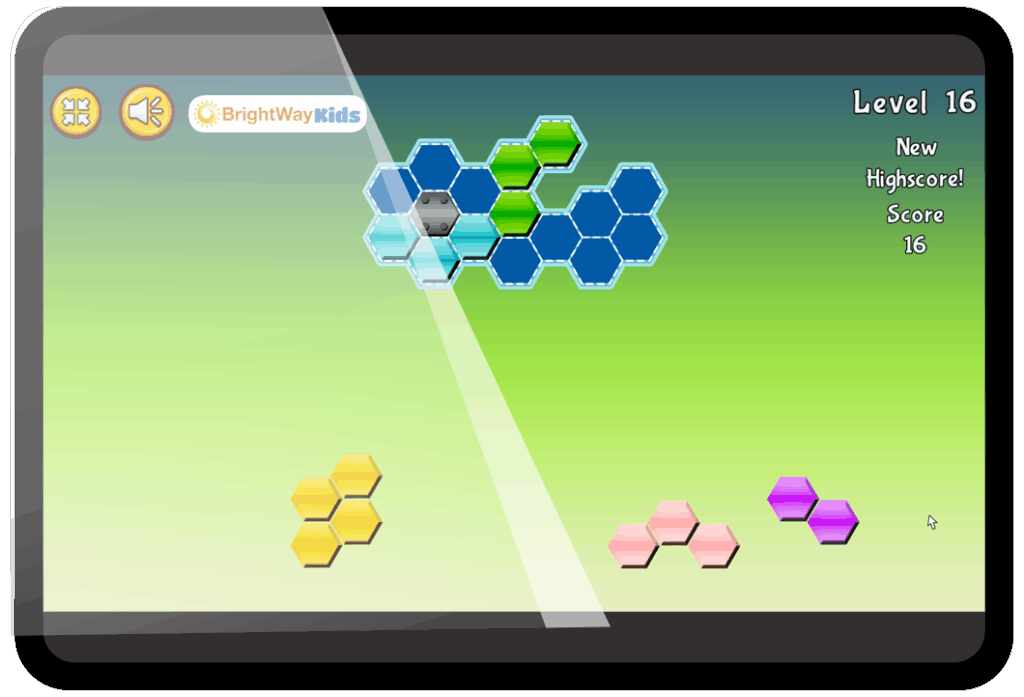 BrightWay Kids Dysgraphia Brain Game Hex Blocks