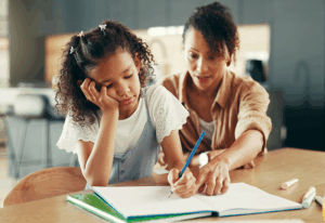BrightWay Kids Girl with Auditory Processing Disorder struggling with homework