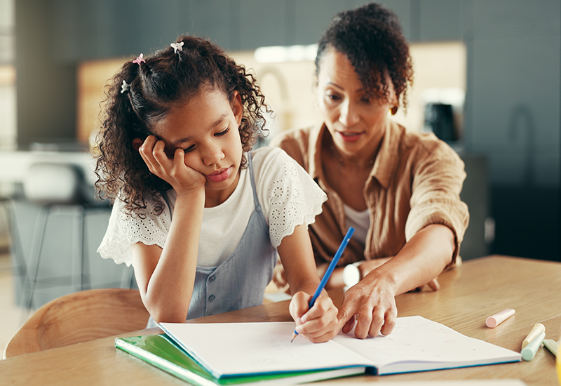 BrightWay Kids Girl with Auditory Processing Disorder struggling with homework