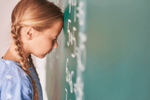 Girls struggles with math dyscalculia