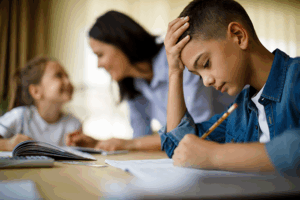 BrightWayKids Boy with Dysgraphia struggling with handwriting