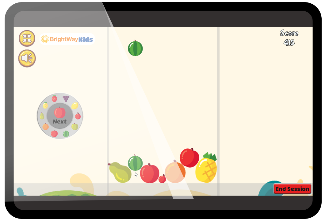 BrightWay Kids digital game Fruit Merge for ADHD focus