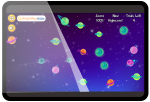 BrightWay Kids game Memory Saccades for Eye Tracking